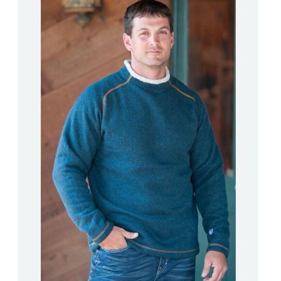 Men's Kuhl Stovepipe Alpaca Fleece Pullover in Dark Teal Men’s Size 2XL XXL - Picture 1 of 11